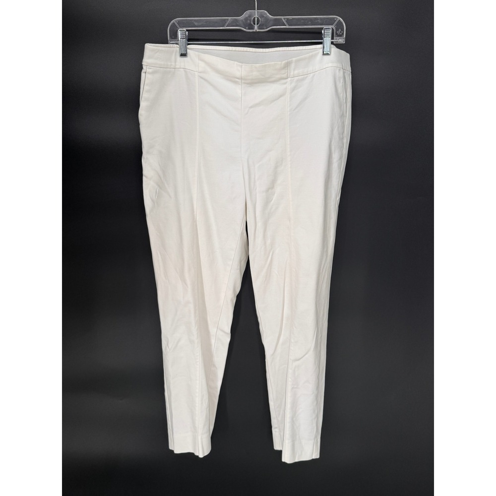 J. Jill Pants Women 14 White Essential Slim Ankle Stretch Seam Detail